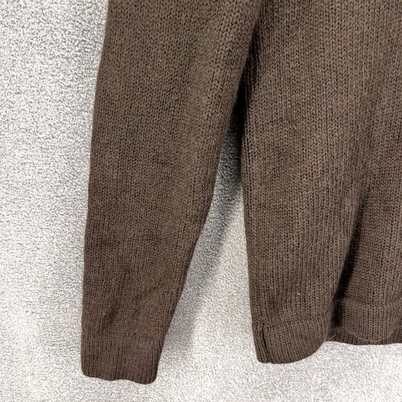 Banana Republic Sweater Mens Large Brown Knit High Neck Extra fine merino wool - Picture 6 of 16